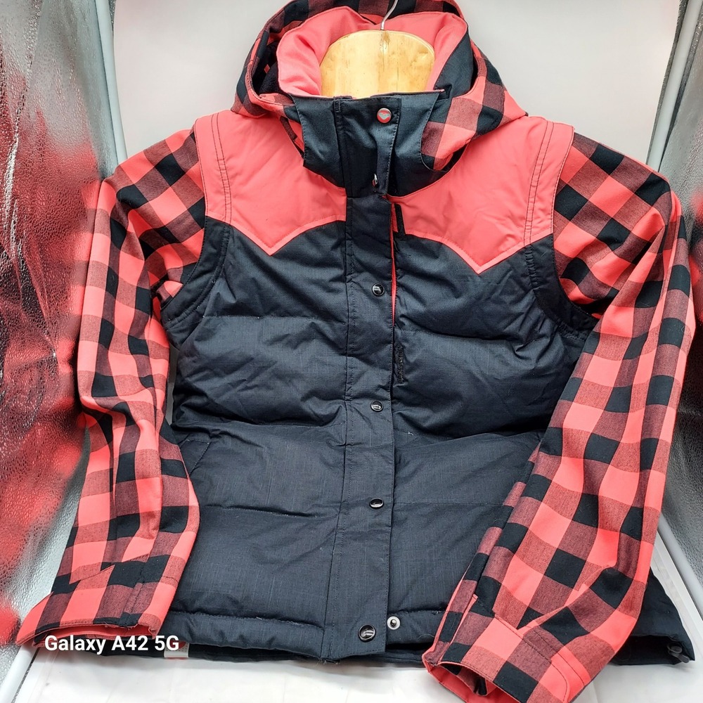 Roxy 5K Slim Fit Down‎ Feather Vest Jacket Coral Pink Size S